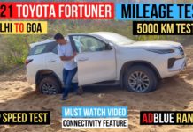 2021 Toyota Fortuner Facelift Mileage Test