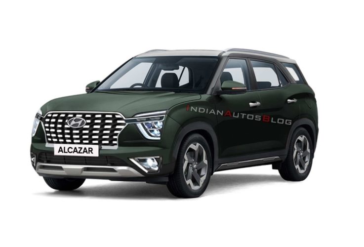 Hyundai Alcazar rendering Forest Green
