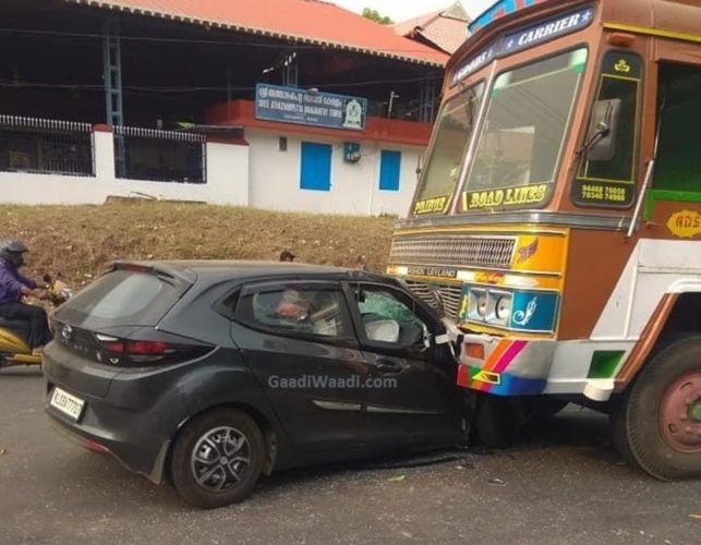 Tata Altroz head on collision truck 3