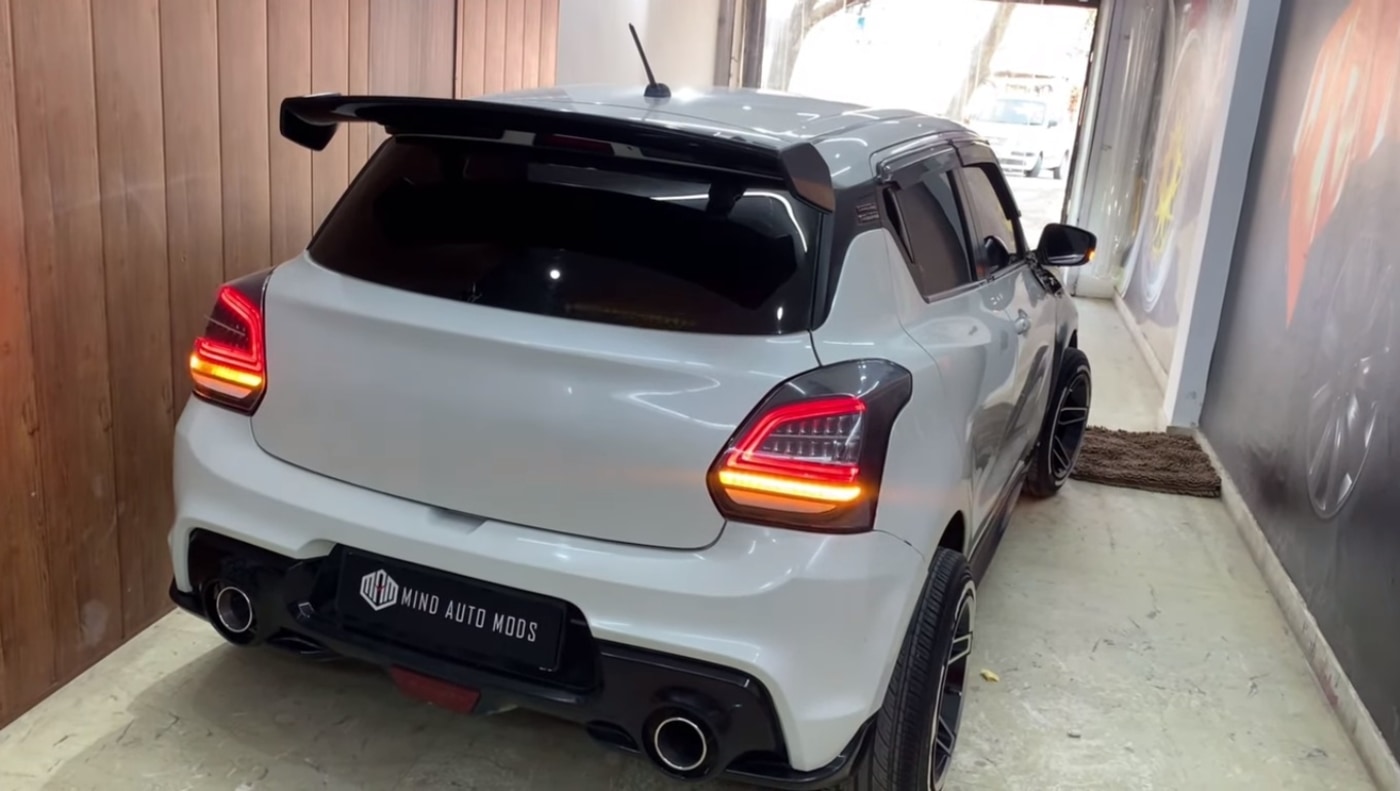 This Customised Maruti Swift Gets A Body Kit And Custom Body Wrap