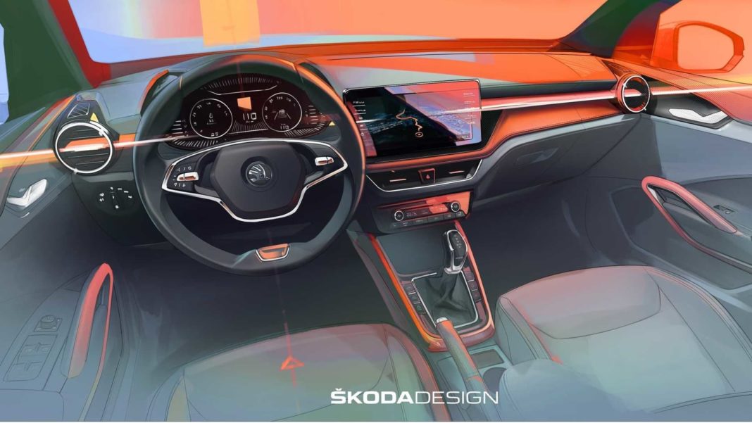 Skoda Fabia fourth generation interior teased