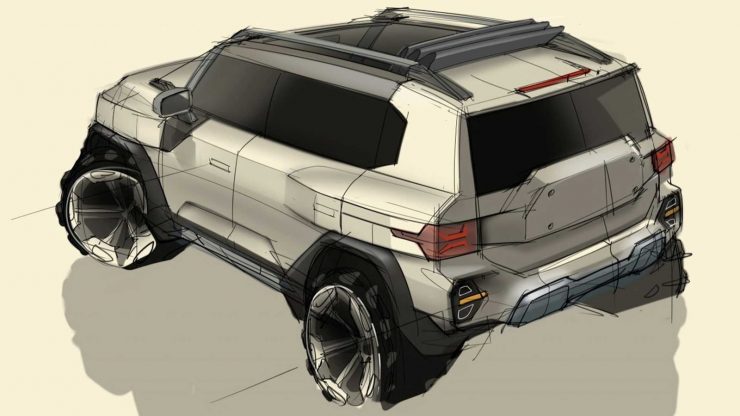 SsangYong X200 sketch rear angle
