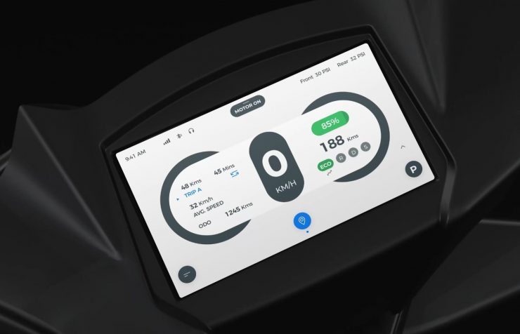 Simple One touchscreen instrument cluster