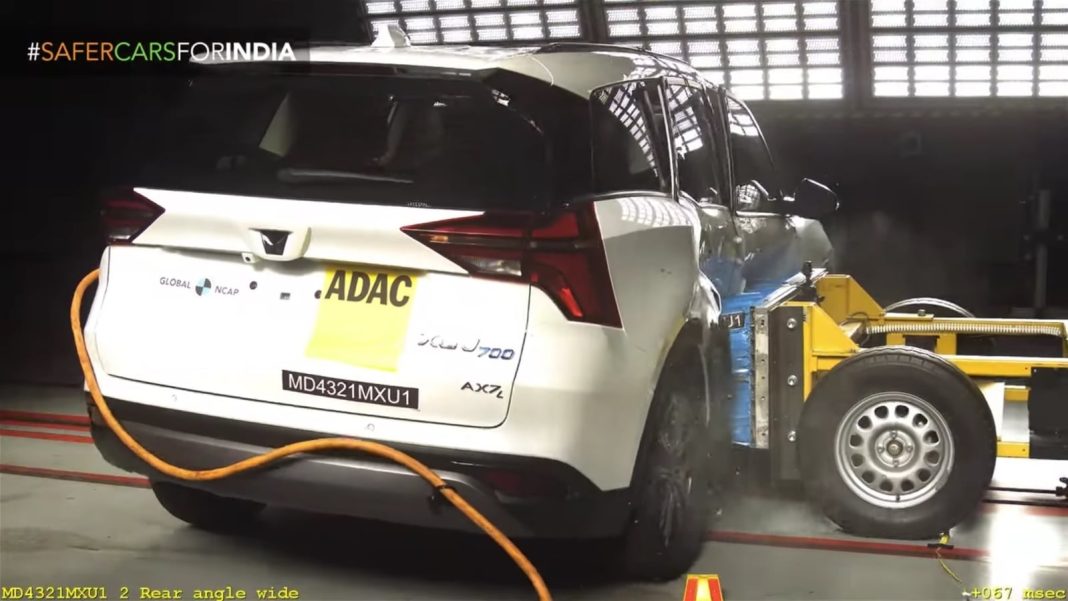 Mahindra XUV700 Global NCAP side impact crash test
