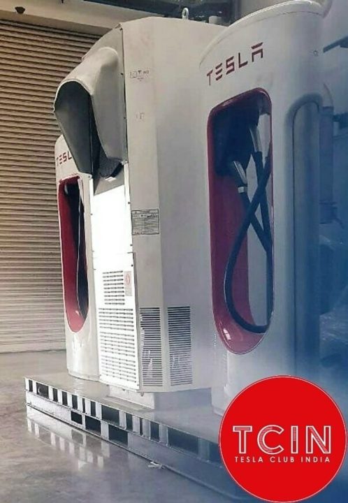 Tesla supercharger spotted in India