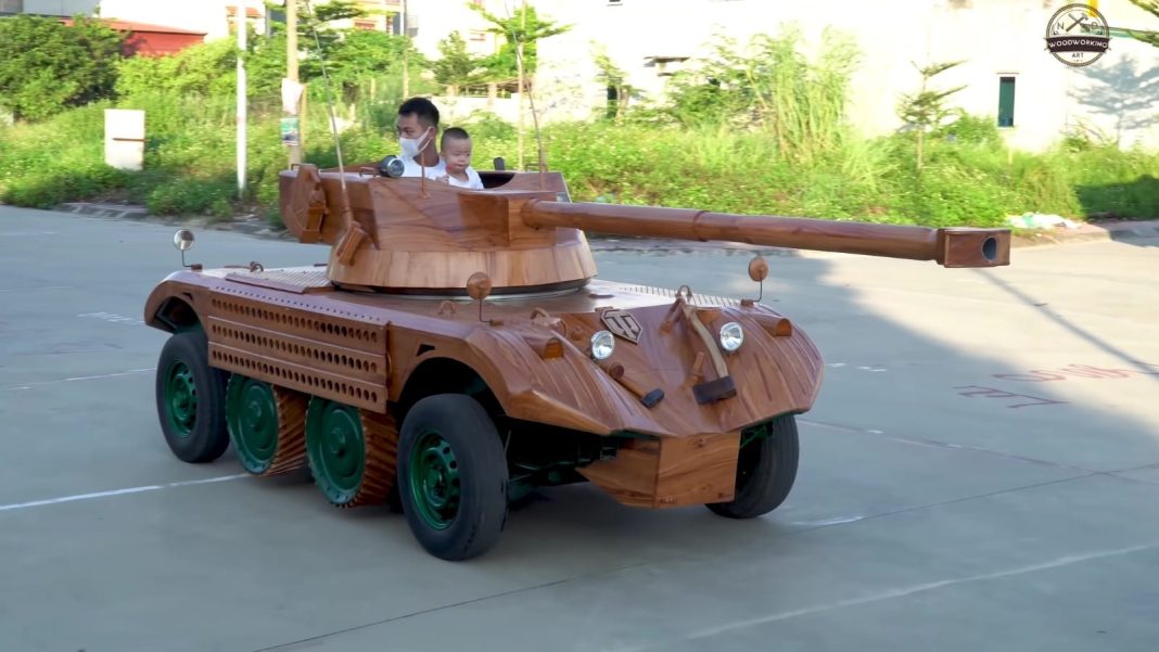 custom Wooden Tank replica front