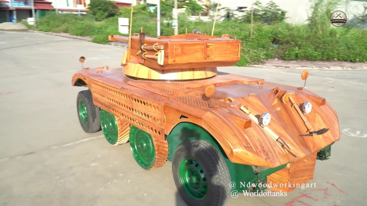 custom Wooden Tank replica rear