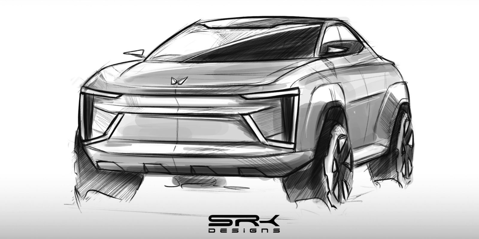Car SUV drawing outline 3d illustration Stock Photo  Alamy