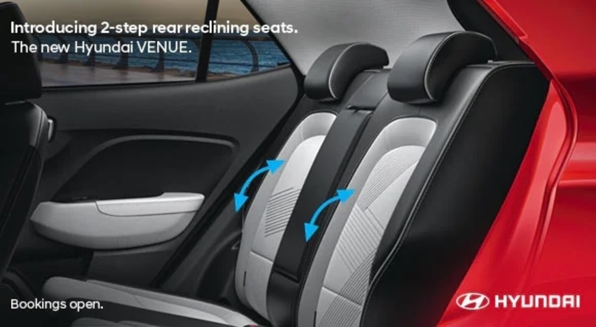 Rear reclining seats Hyundai Venue facelift